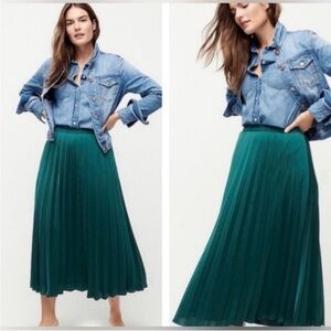 J. Crew Teal A-Line Pleated Skirt